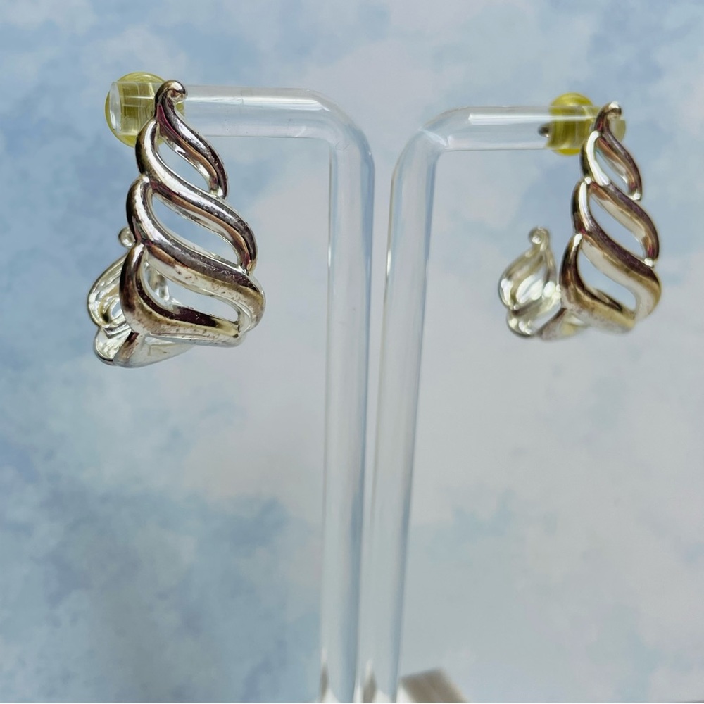 Silver-Tone Swirl Pierced Earrings - Women Jewelry